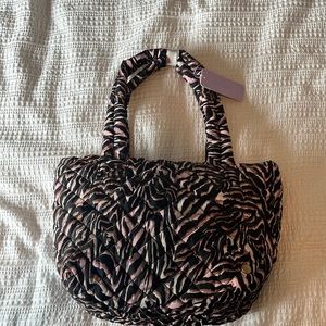 Jill & Ally Animal Print Quilted Crossbody Tote Bag - Zebra